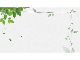 綠色水彩藤蔓植物PPT背景圖片