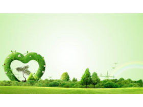 Immagine di sfondo PPT albero verde erba verde