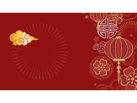 Exquisite classical lantern flower New Year PPT background picture