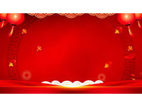 Download gratuito di immagine di sfondo PPT tema rosso festivo nuovo anno