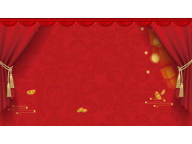 Immagine di sfondo PPT del nuovo anno del nuovo anno della tenda rossa