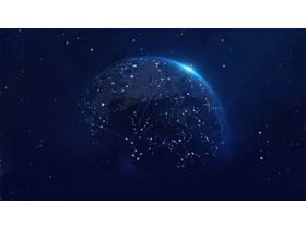 4 blue dotted line planet PPT background images with a sense of technology