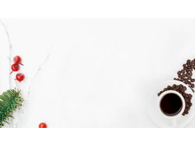 Simple and fresh coffee cup coffee PPT background picture