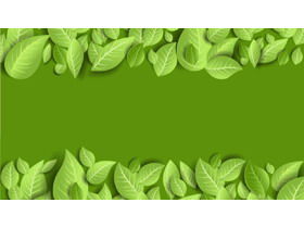 精美綠色UI風格植物葉子PPT背景圖片