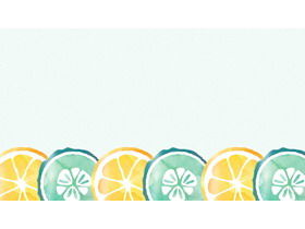 Simple watercolor orange slice PPT background picture