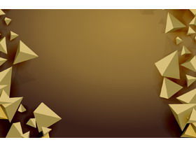 金色立體三角形PPT背景圖片