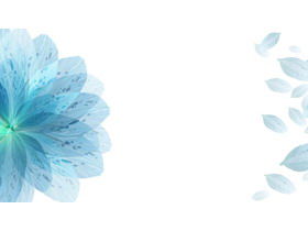 藍色美麗花瓣PPT背景圖片
