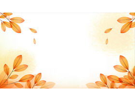 Due foglie autunnali arancioni immagini di sfondo PPT