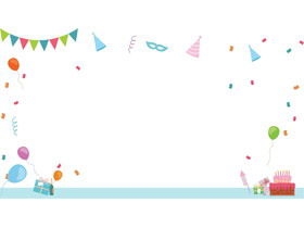 Due immagini di sfondo PPT di compleanno di cartoni animati colorati
