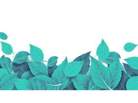 Exquisite green leaf leaf PPT background picture