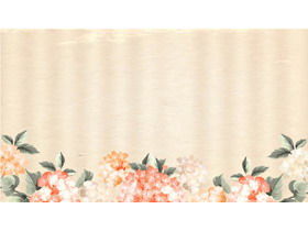 Four warm color retro floral PPT background images