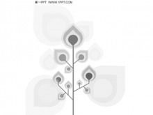 Download del modello di sfondo PPT di crescita dell'albero di arte dinamica in bianco e nero