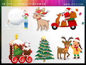 Santa Claus Christmas tree train PPT material