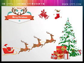 Santa Claus reindeer Christmas tree PPT material