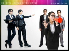 6 workplace business characters PPT illustration material