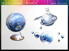 Download do material PPT do ícone de três globos
