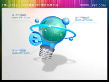 Icône d'ampoule avec un sens de la technologie Matériel PowerPoint