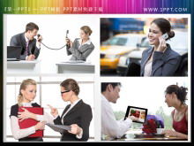 Delapan materi ilustrasi PPT terkait komunikasi dan kerjasama bisnis