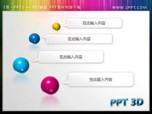 漂亮的動態彩色3D球背景PPT目錄模板
