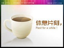 Download del materiale di pausa per la presentazione di diapositive sullo sfondo della tazza di caffè