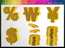 Symbol waluty złotej monety PowerPoint ikona materiału do pobrania