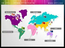 Un conjunto de descarga de material de viñeta de presentación de diapositivas de mapa del mundo