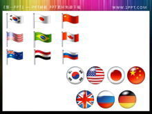 Dwa zestawy flag Pobieranie materiału ikony programu PowerPoint