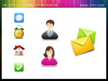 Um conjunto de material prático para download de ícones de slides de negócios