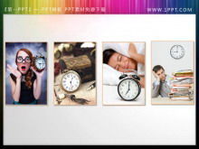Two sets of color and black and white time clock PPT material download