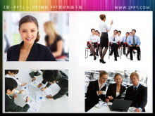 Um grupo de empresários trabalha em equipe slides material de ilustração download