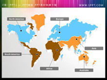 Material de ilustración de presentación de diapositivas de mapa del mundo editable y móvil
