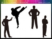 A group of people silhouettes PowerPoint background material download