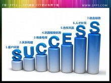 "Sucesso", sete elementos do material de ilustração de apresentação de slides de sucesso corporativo