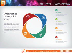 10 set di grafici PPT per la relazione di combinazione di colori surround surround