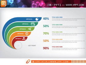 40 también diagrama de relación PPT plano en color