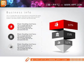 40ページの赤と黒のフラットビジネスPPTチャート大泉