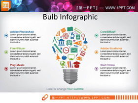 Sammlung von farbigen flachen Geschäfts-PPT-Infografiken