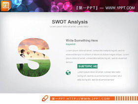 圖片填充樣式的SWOT分析PPT圖表