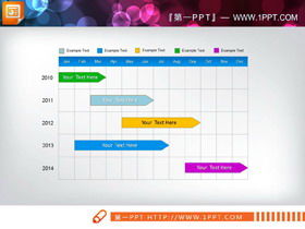 Diagrama de Gantt PPT de estadísticas semanales mensuales anuales