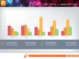 Four data item histogram PPT chart