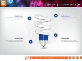 Grafico PPT aziendale tridimensionale micro conciso blu Daquan