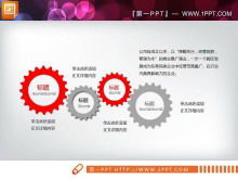 Gráfico PPT de apresentação de negócios plana em vermelho e cinza download gratuito