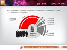Combinação vermelha e cinza de gráfico PPT plano de negócios download gratuito