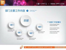 Azul micro tridimensional relatório de resumo de negócios gráfico PPT Daquan