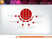 Gráfico PPT de negócios plano vermelho download gratuito