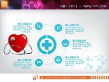 Download gratuito di grafico PPT medico piatto blu
