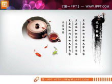 Download del pacchetto di grafici PPT in stile cinese con inchiostro dinamico