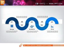 Niebieski płaski biznes PowerPoint wykres do pobrania za darmo