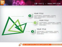 Yeşil mikro stereo iş PPT şeması Daquan