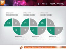 Green and gray flat PowerPoint chart package download